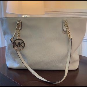 Michael Kors leather tote white bag